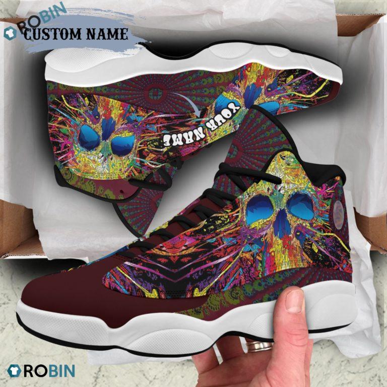 Personalized Skull Hippie Jordan 13 Shoes