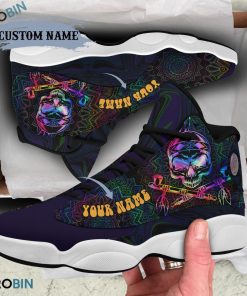 Personalized Skull Peace Pipe Mandala Jordan 13 Shoes