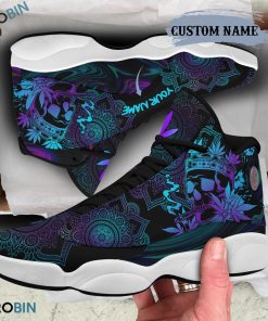 Personalized Skull Weed Jordan 13 Shoes