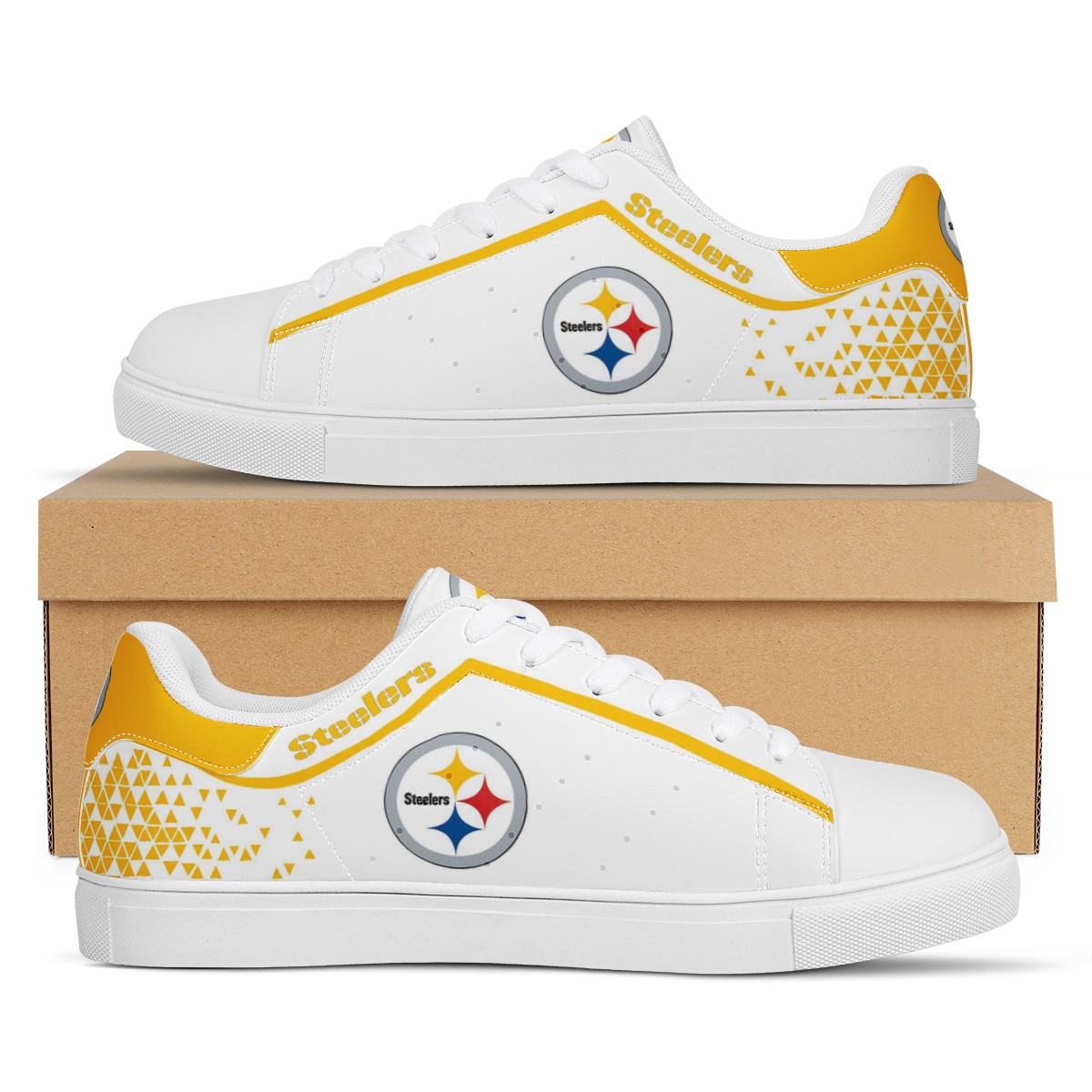 Pittsburgh Steelers NFL Mens Gradient Midsole White Sneakers