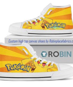 Pokemon Happy Pikachu Anime High Top Shoes Pokemon Happy Pikachu Anime High Top Shoes