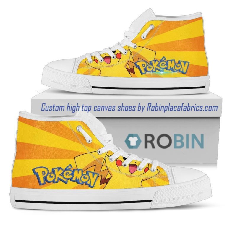 Pokemon Happy Pikachu Anime High Top Shoes
