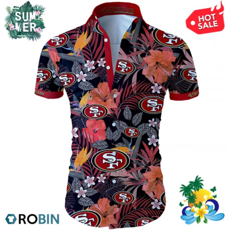 San Francisco 49ers Tropical Flower Hawaiian Shirt