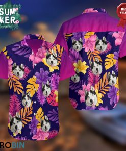 Siberian Huskies Hawaiian Pattern Shirt, Button-up T-shirt