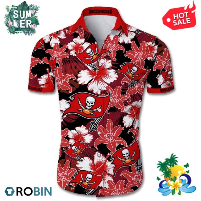 Tampa Bay Buccaneers Tropical Flower Hawaiian Shirt