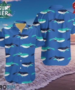 Whale Aloha Shirt, Hawaiian Shirt 0410