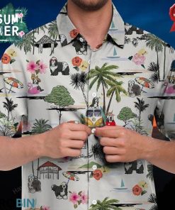 Bearded Collie Hawaiian Shirt Hawaii Beach Retro