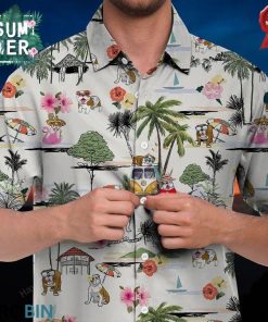 Bulldog Hawaiian Shirt Hawaii Beach Retro
