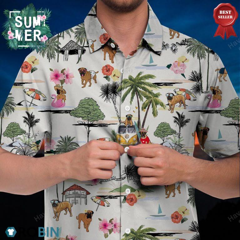 Bullmastiff Hawaiian Shirt Hawaii Beach Retro
