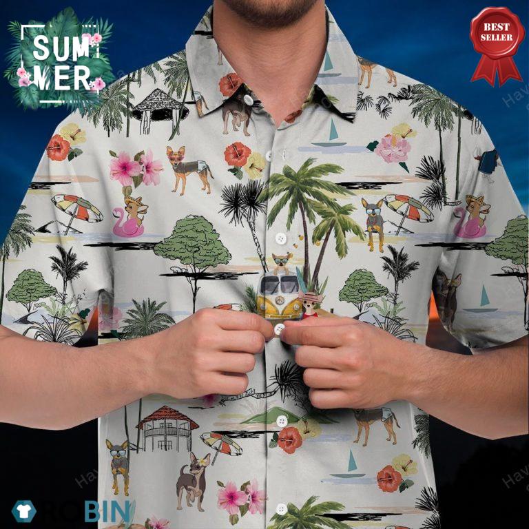 Chihuahua Hawaiian Shirt Hawaii Beach Retro
