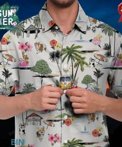 Corgi Hawaiian Shirt Hawaii Beach Retro