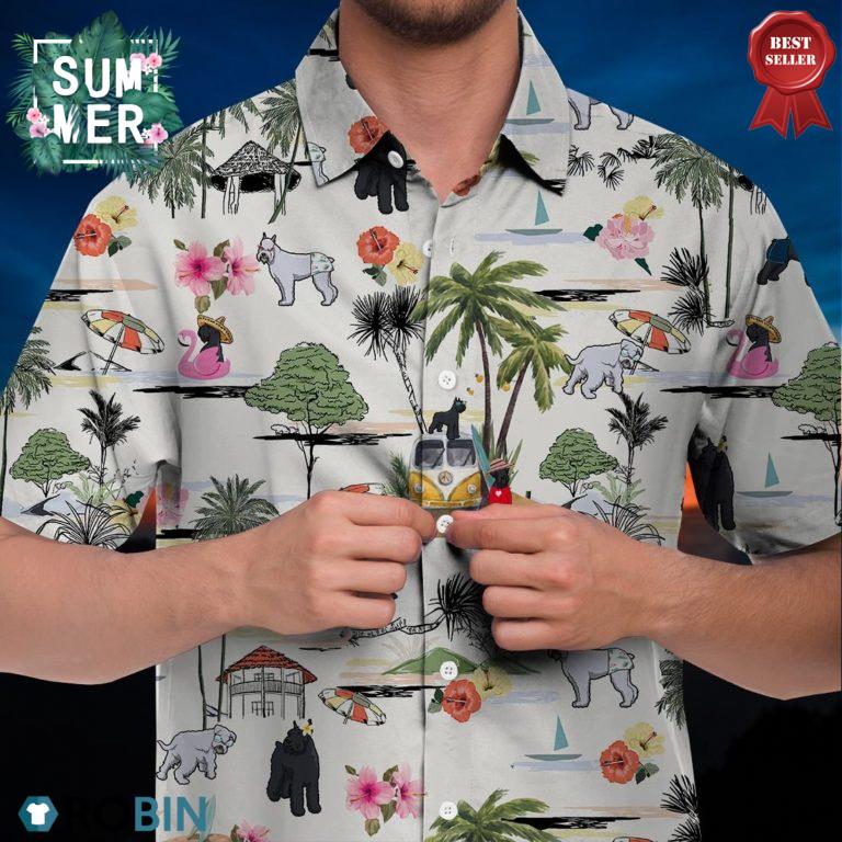 Giant Schnauzer Hawaiian Shirt Hawaii Beach Retro