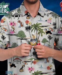 Collie Hawaiian Shirt Hawaii Beach Retro