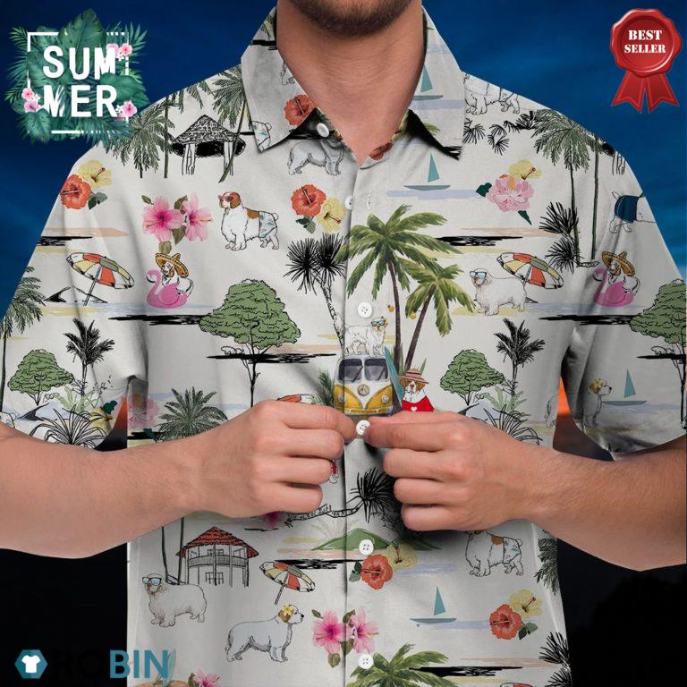 Clumber Spaniel Hawaiian Shirt Hawaii Beach Retro