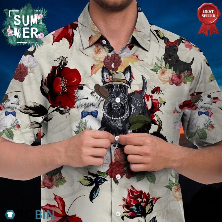 Scottish Terrier Hawaiian Shirt, Beach Shirt