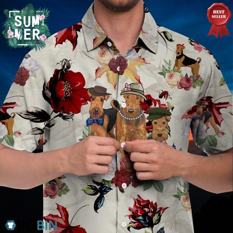 Airedale Terrier Hawaiian Shirt, Beach Shirt