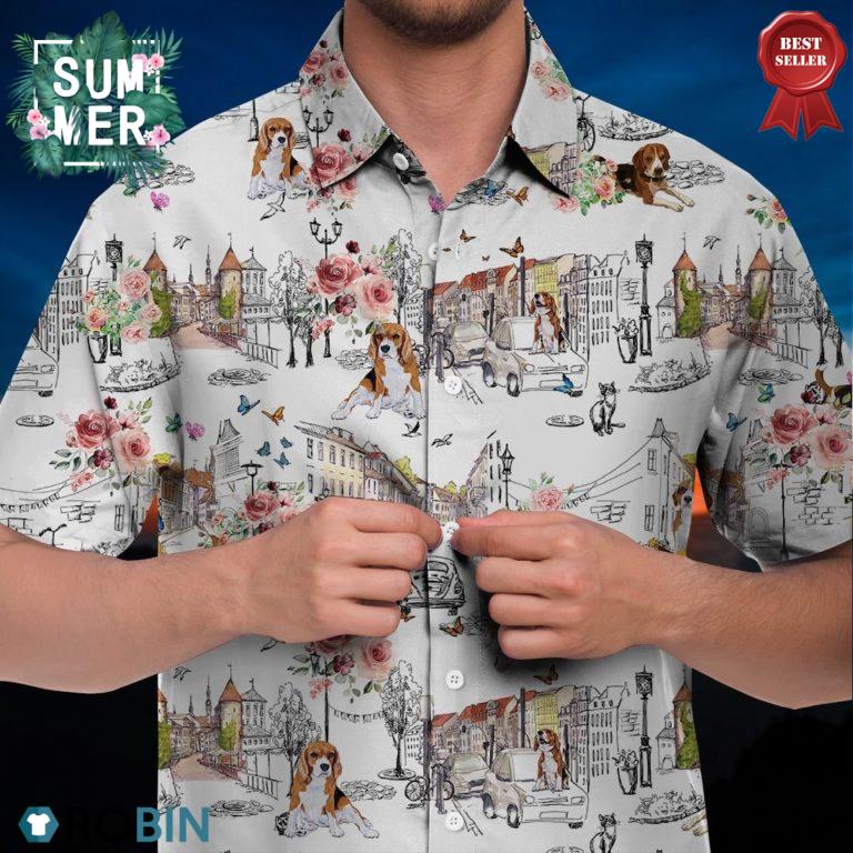 Beagle Hawaiian Shirt, Summer Beach Shirt