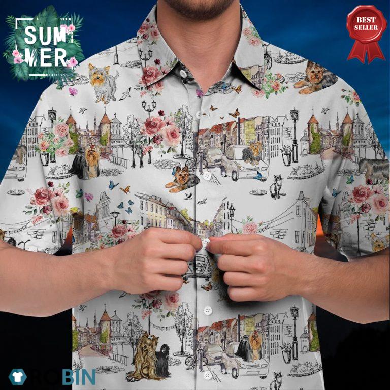 Silky Terrier Hawaiian Shirt, Summer Beach Shirt