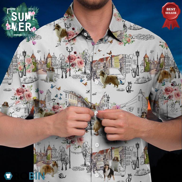 Rough Collie Hawaiian Shirt, Beach Shirt