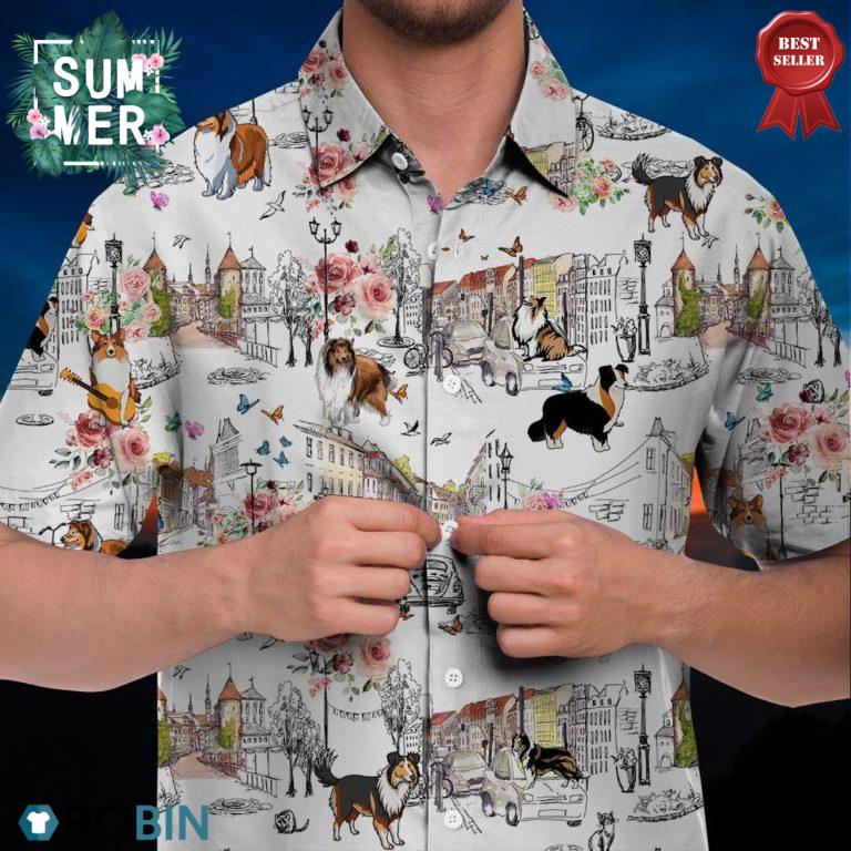 Collie Hawaiian Shirt, Aloha Shirt