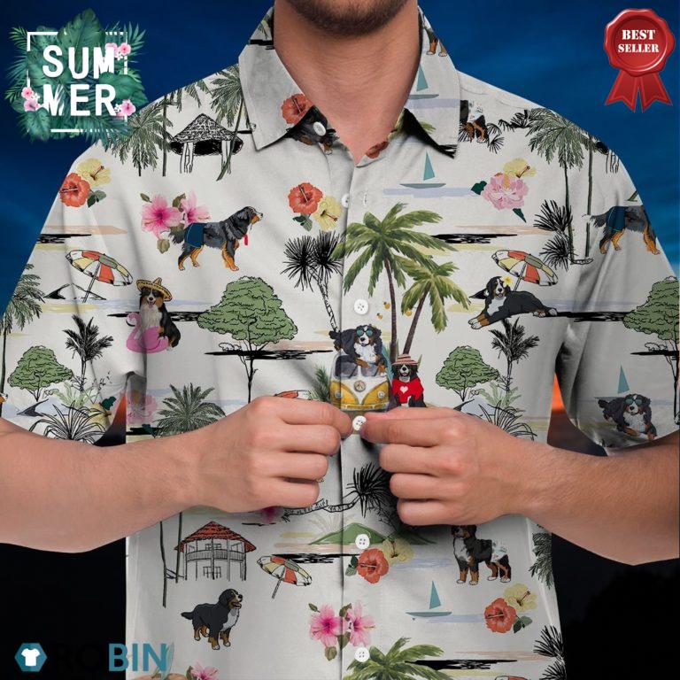 Bernese Mountain Hawaiian Shirt Hawaii Beach Retro