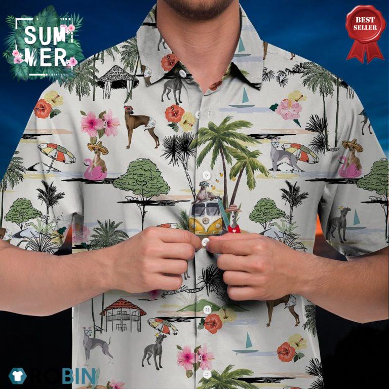 Italian GreyHound Hawaiian Shirt Hawaii Beach Retro