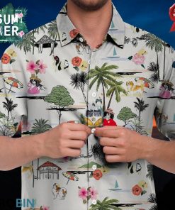 Japanese chin Hawaiian Shirt Hawaii Beach Retro