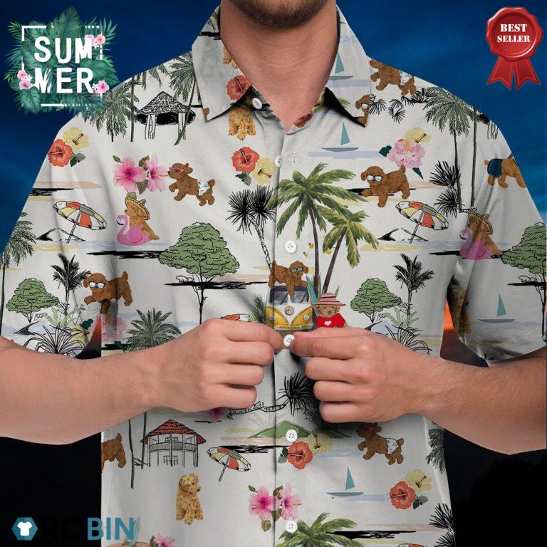 Toy Poodle Hawaiian Shirt Hawaii Beach Retro