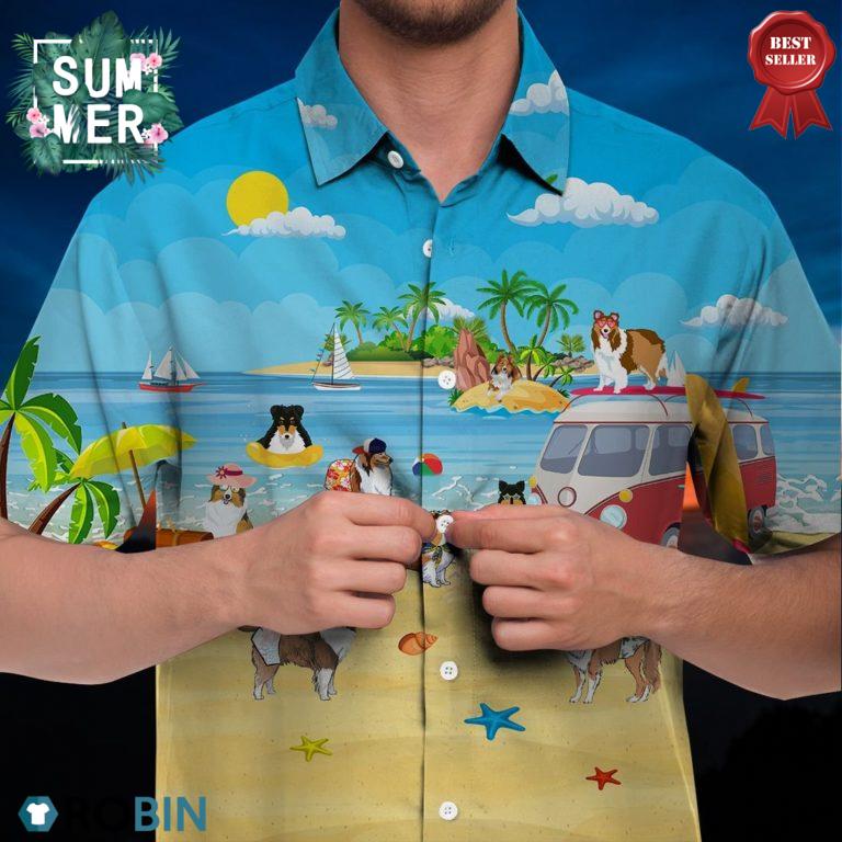 Shetland Sheepdog Hawaiian Shirt