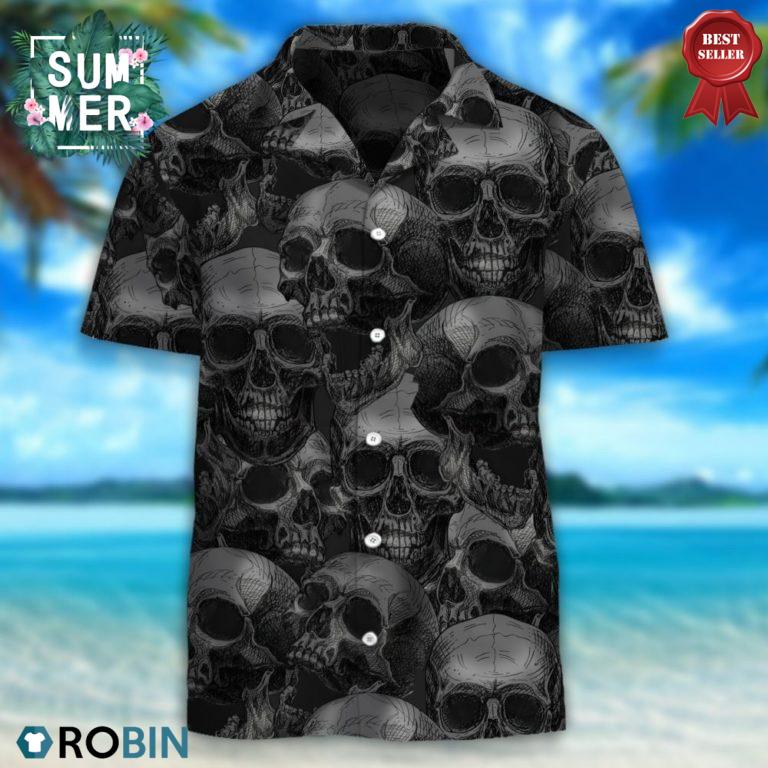 Scary Human Skulls Hawaiian Shirt