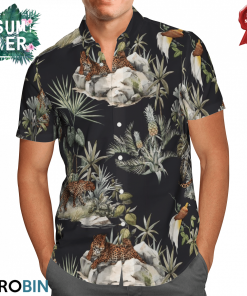 Leopard And Birds Of Paradise Hawaiian Shirt