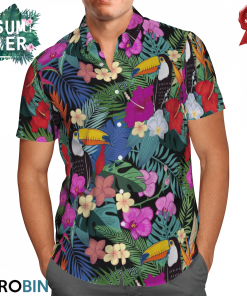 Tropical Parrot Birds And Jungle Flowers Hawaiian Shirt