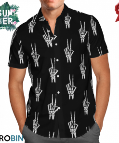 Skeleton Hand With Rings Hawaiian Shirt