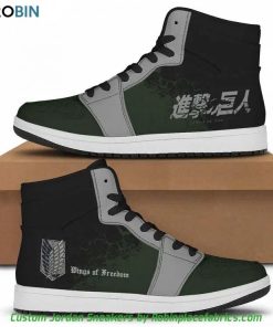 Attack On Titan Wings Of Freedom Jordan 1 Boot Sneakers Attack On Titan Wings Of Freedom Jordan 1 Boot Sneakers
