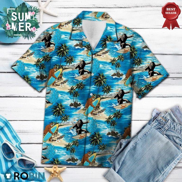 Bigfoot Hawaiian Shirt, Bigfoot Aloha Shirt