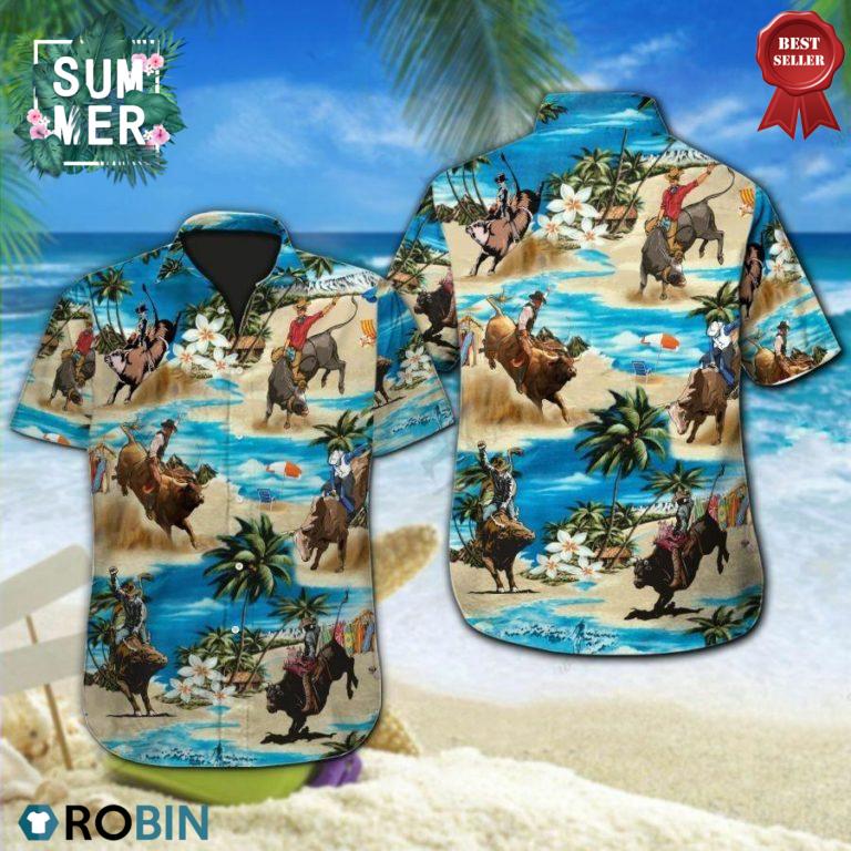 Bull Riding Hawaiian Aloha Shirt