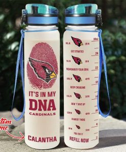 Custom Arizona Cardinals in My DNA Water Tracker Bottle