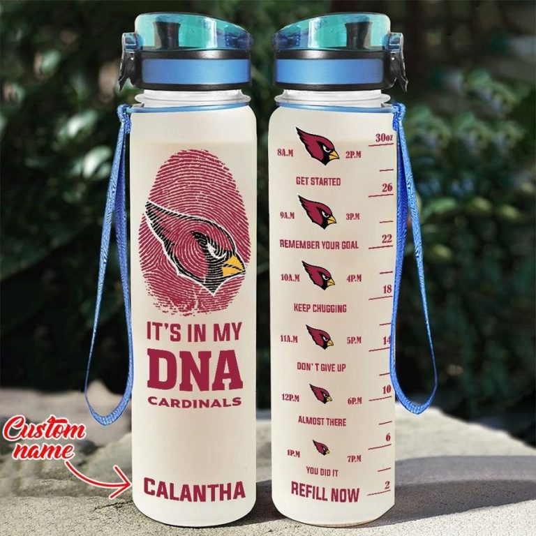 Custom Arizona Cardinals in My DNA Water Tracker Bottle