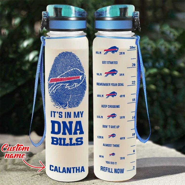 Custom Buffalo Bills in My DNA Water Tracker Bottle