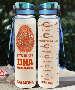 Custom Chicago Bears in My DNA Water Tracker Bottle