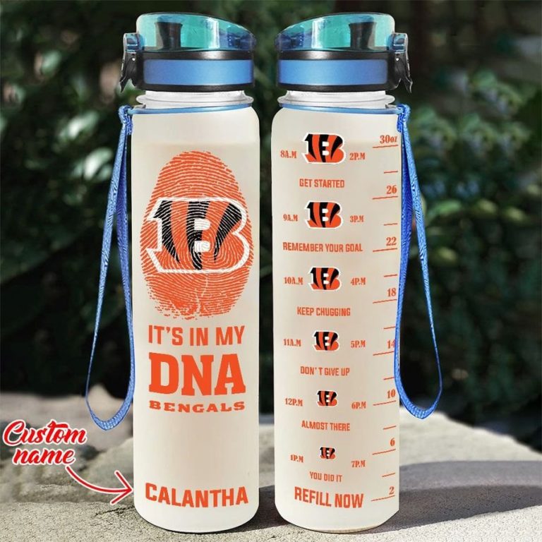 Custom Cincinnati Bengals in My DNA Water Tracker Bottle