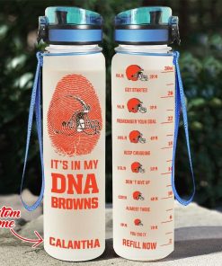 Custom Cleveland Browns in My DNA Water Tracker Bottle Custom Cleveland Browns in My DNA Water Tracker Bottle