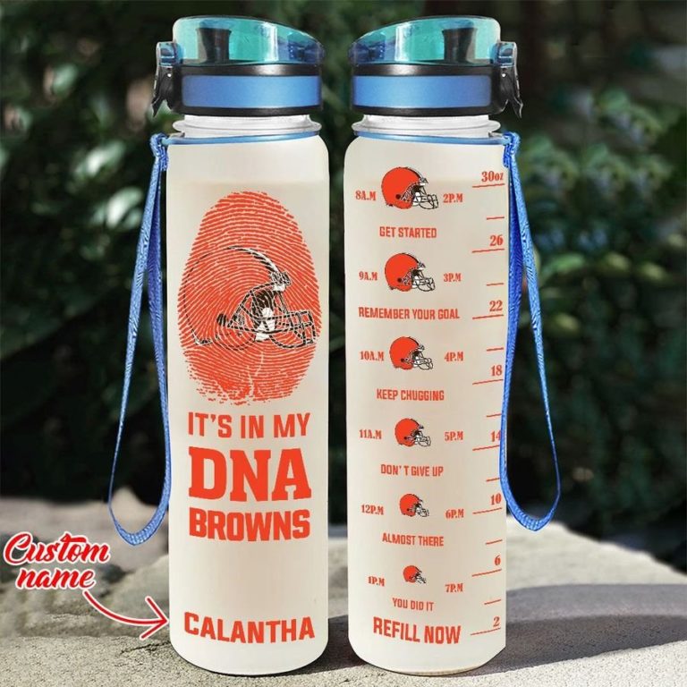 Custom Cleveland Browns in My DNA Water Tracker Bottle