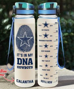 Custom Dallas Cowboys in My DNA Water Tracker Bottle Custom Dallas Cowboys in My DNA Water Tracker Bottle