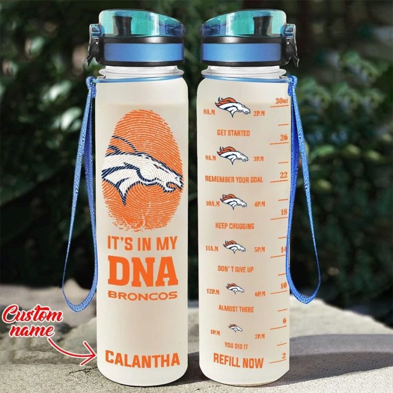 Custom Denver Broncos in My DNA Water Tracker Bottle