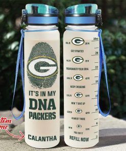 Custom Green Bay Packers in My DNA Water Tracker Bottle Custom Green Bay Packers in My DNA Water Tracker Bottle