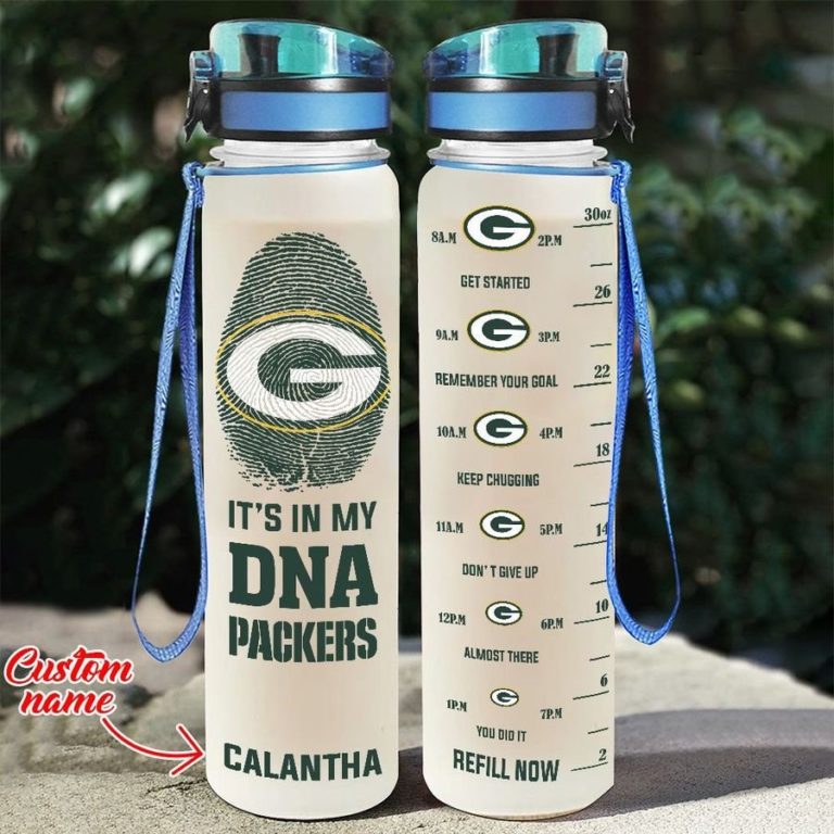 Custom Green Bay Packers in My DNA Water Tracker Bottle