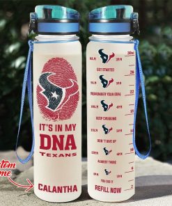 Custom Houston Texans in My DNA Water Tracker Bottle Custom Houston Texans in My DNA Water Tracker Bottle