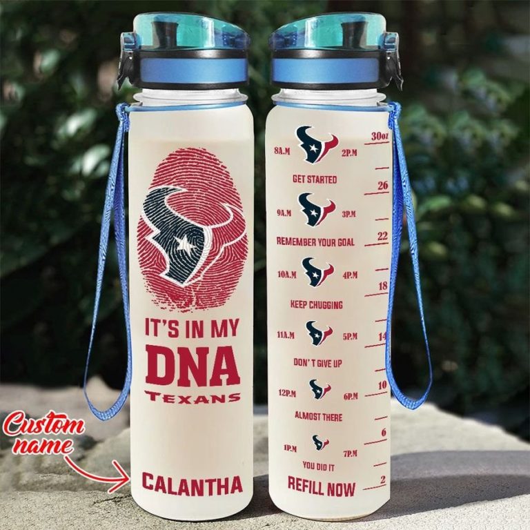 Custom Houston Texans in My DNA Water Tracker Bottle