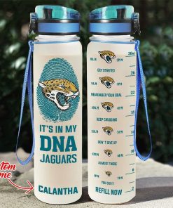 Custom Jacksonville Jaguars in My DNA Water Tracker Bottle Custom Jacksonville Jaguars in My DNA Water Tracker Bottle